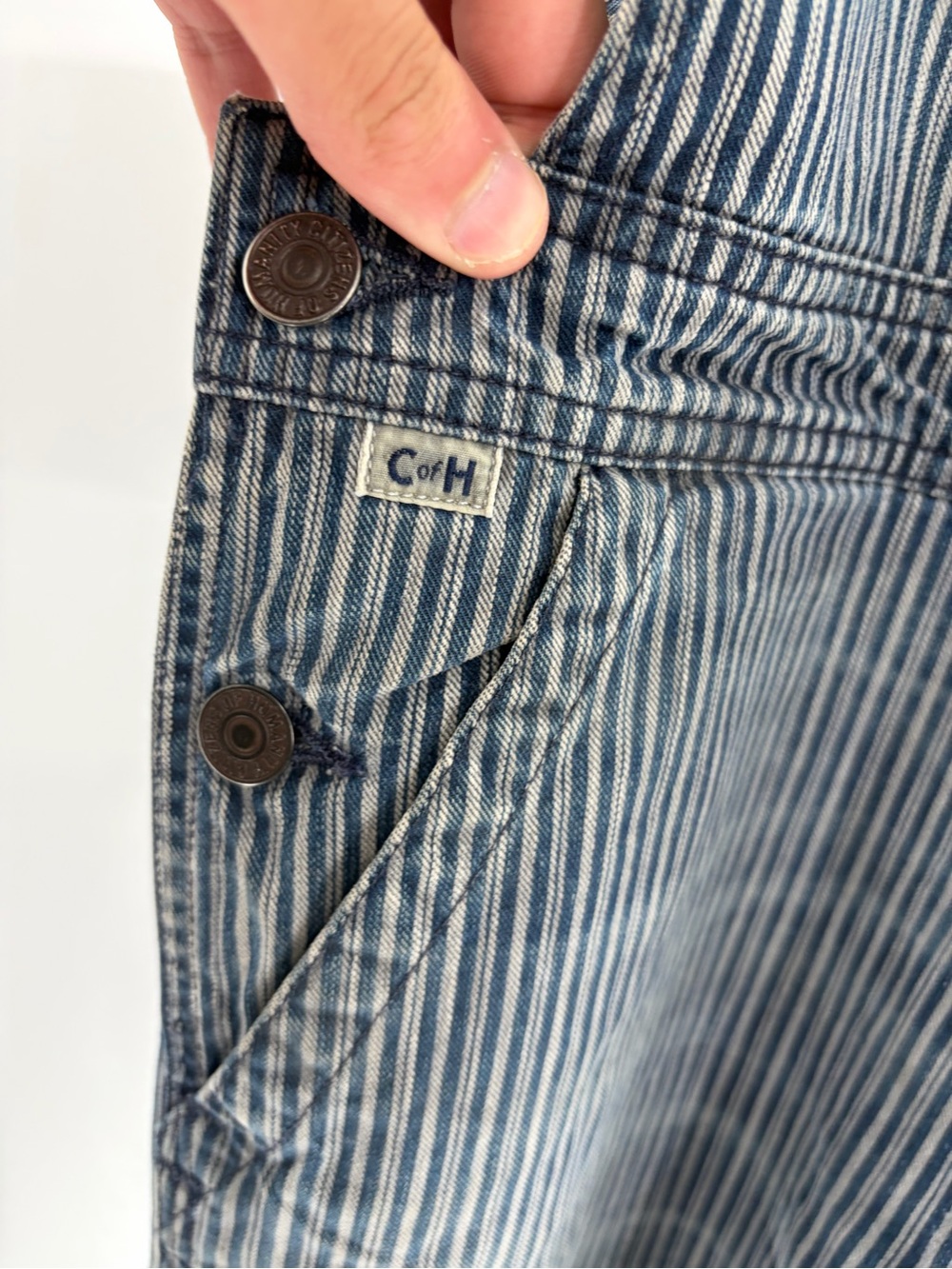 Citizens of humanity Anthropologie blue stripped overalls bib Carpenters small - Picture 4 of 14